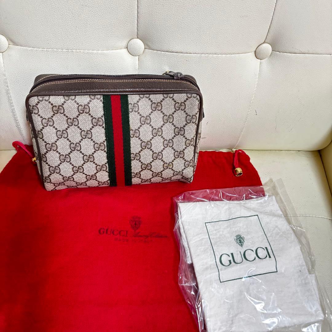 ほぼ　未使用　付属品あり　GUCCI オールド　グッチ　シェリーライン　バッグ