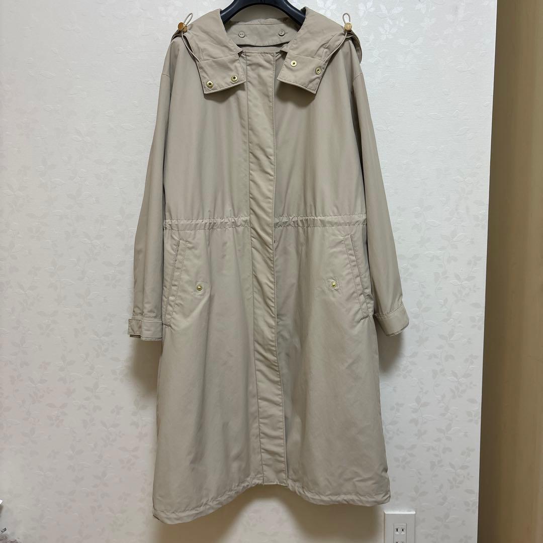 アンタイトルXSサイズ　きれいめ春コート　フード2wayモッズコート