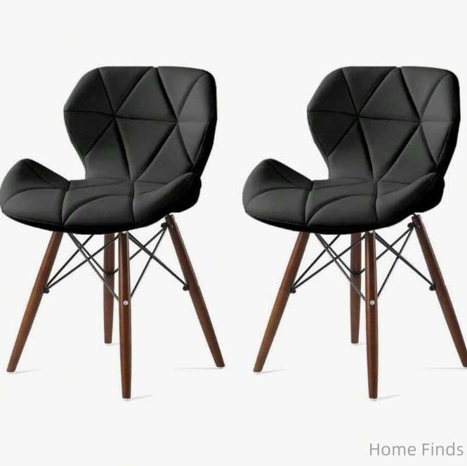 ダイニングチェア 4脚セット PU レザー 木脚 北欧風 組立簡単