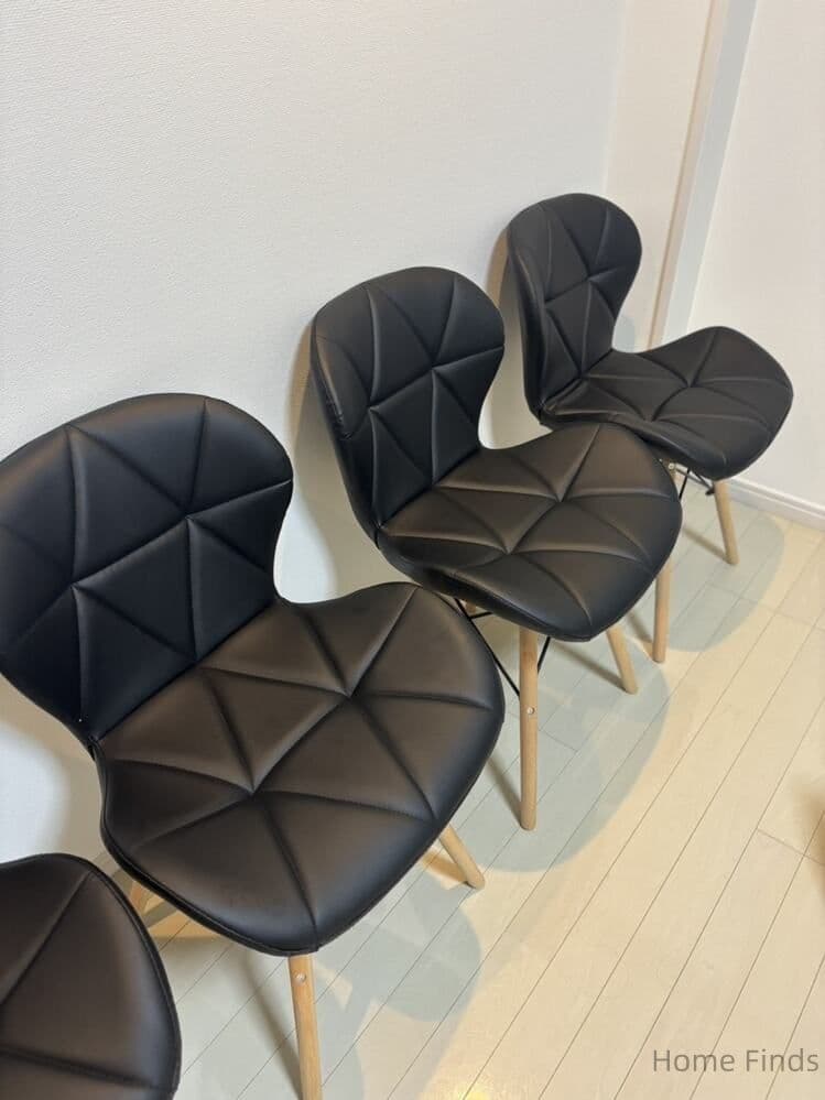 ダイニングチェア 4脚セット PU レザー 木脚 北欧風 組立簡単