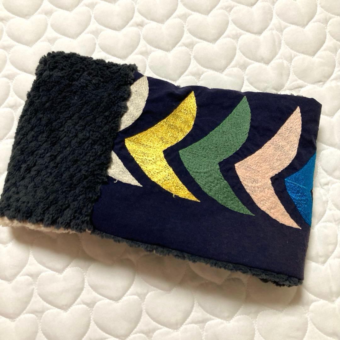 【レア生地】752 ひねりスヌード ネックウォーマー bird★ネイビー★