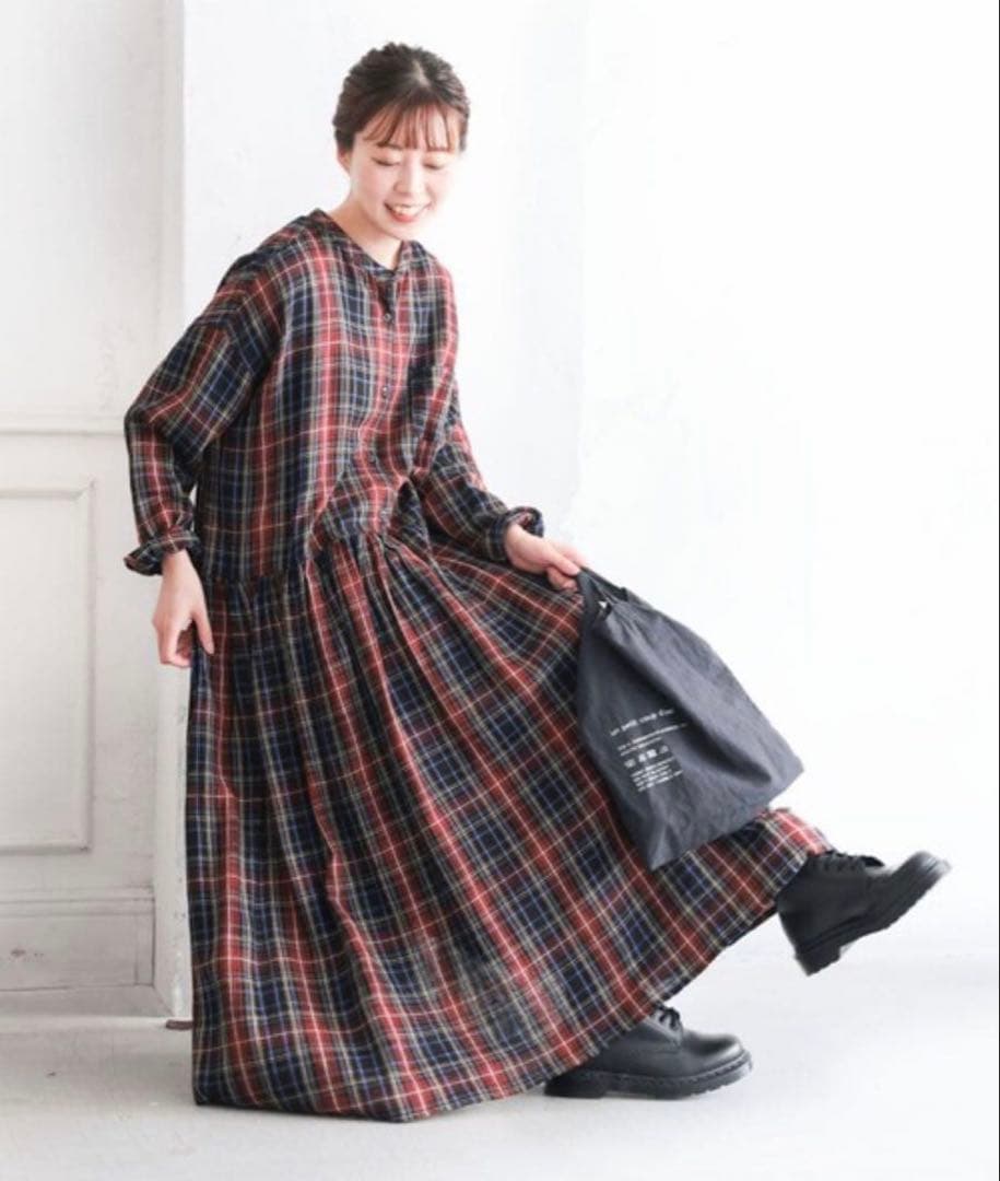 soulberryワンピース 着るだけで映えるタータンチェックのワンピース M