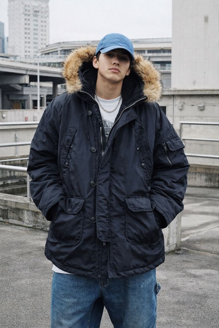 【USA製/希少XL】SPIEWAK N-3B ミリタリージャケット 黒 42