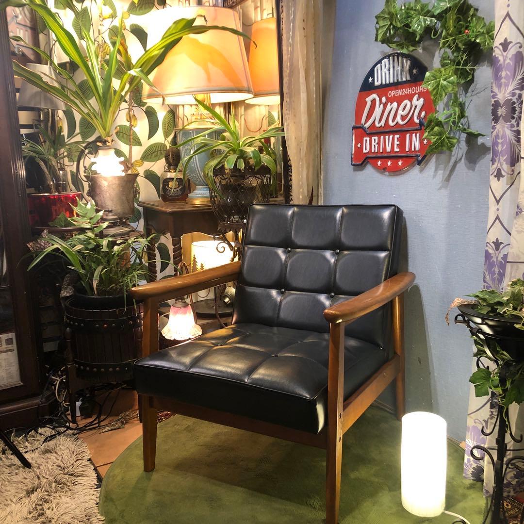 リ*中様 B class カリモク1シーター チェア　ソファー レトロ ブラック