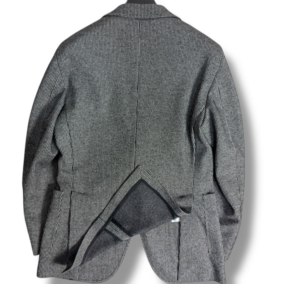 J7123 美品 タリアトーレ フランネルアンコンジャケット 黒×ホワイト 46