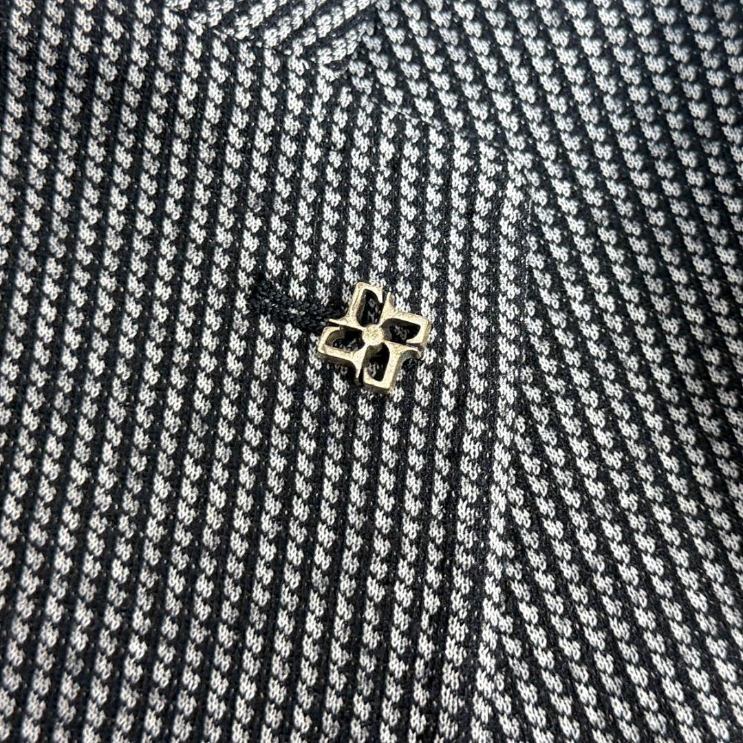 J7123 美品 タリアトーレ フランネルアンコンジャケット 黒×ホワイト 46