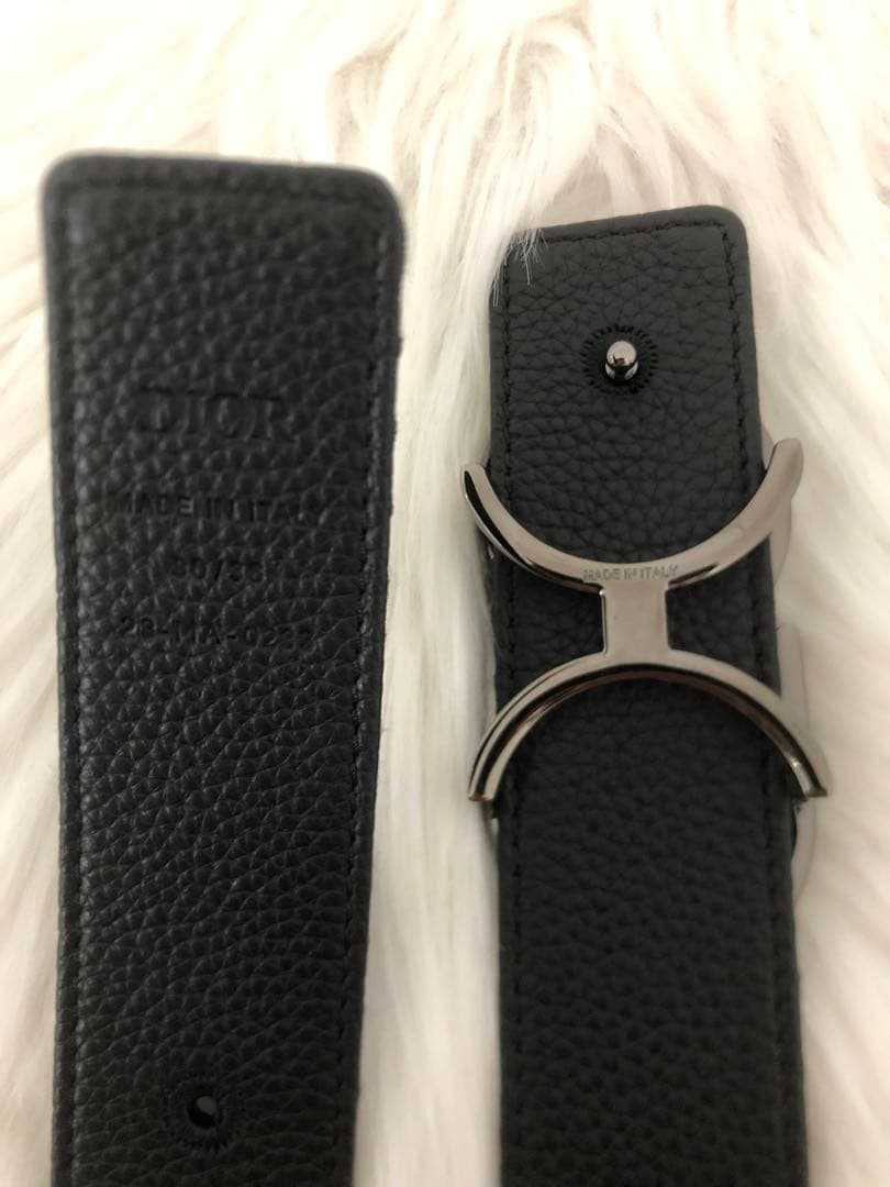 Dior ディオール　ブラック　ベルト　シルバーＣＤ　美品　高級感