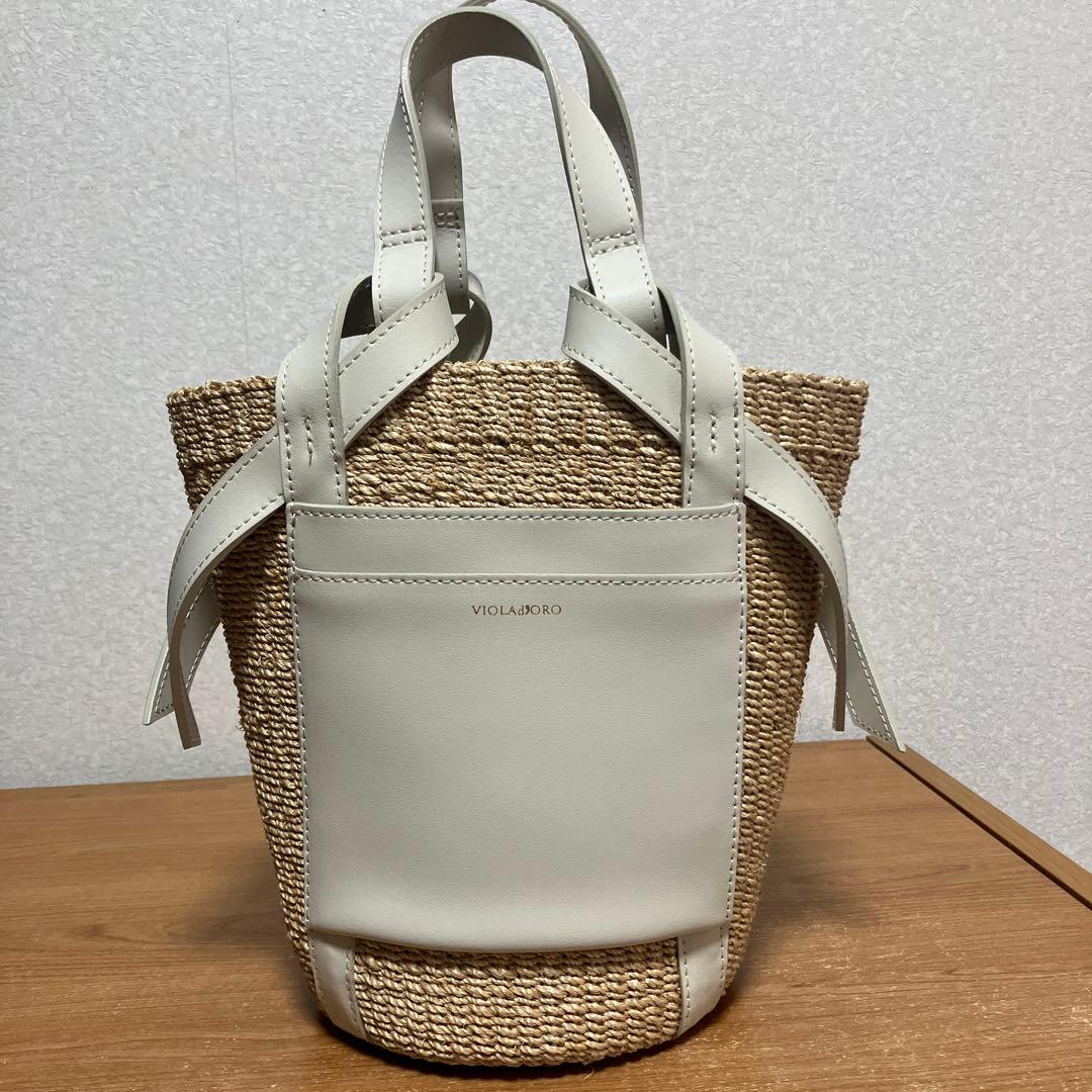 VIOLA DORO ヴィオラドーロ かごバック　白