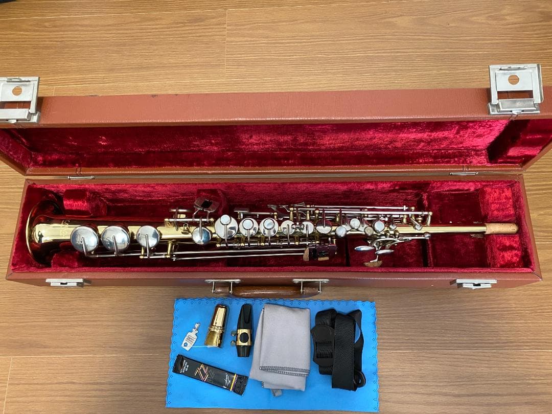 KAWAI B&S　ソプラノサックス（整備済み）マウスピース他一式付属