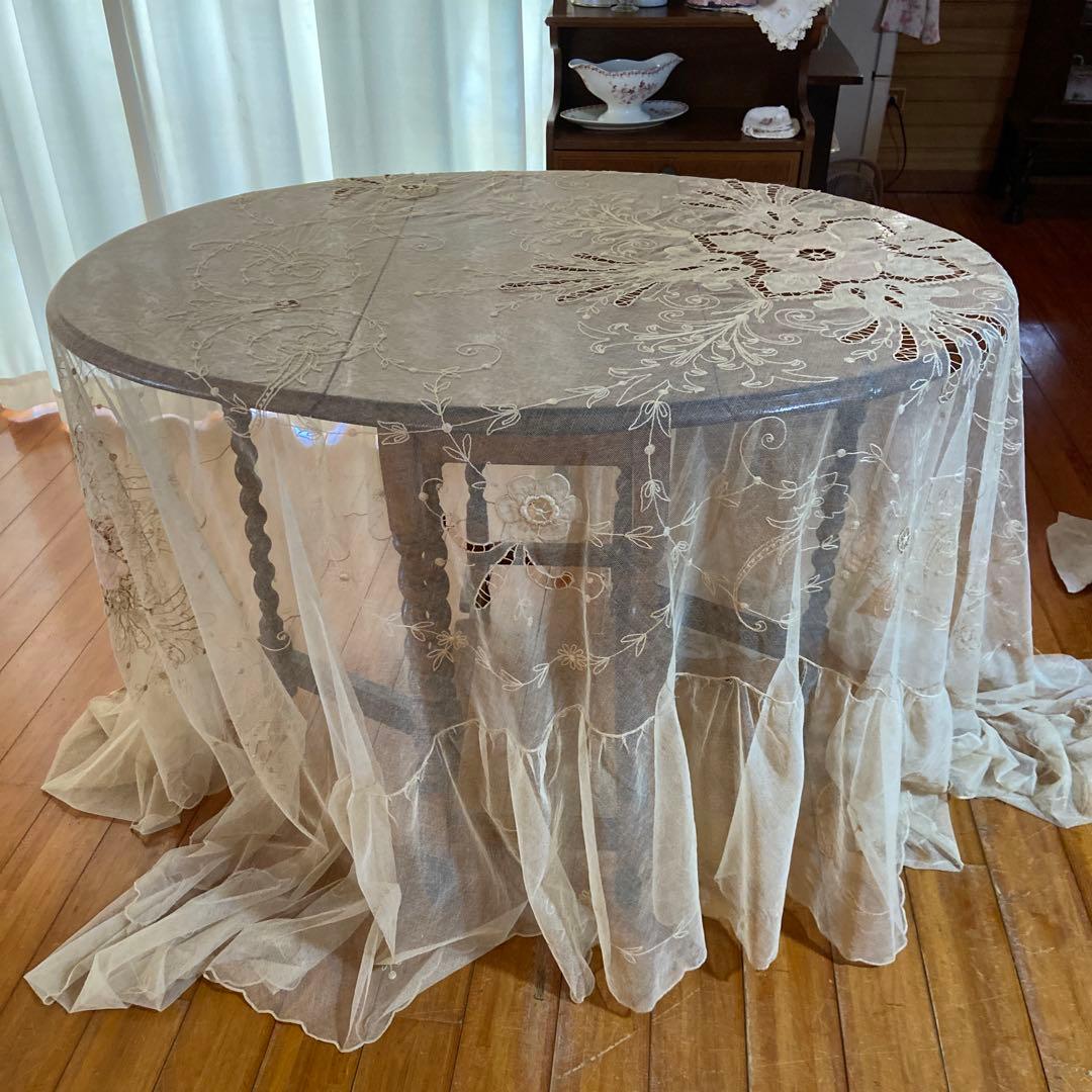 ご希望金額コメントアンティークフランスレースベットカバーシングルサイズ