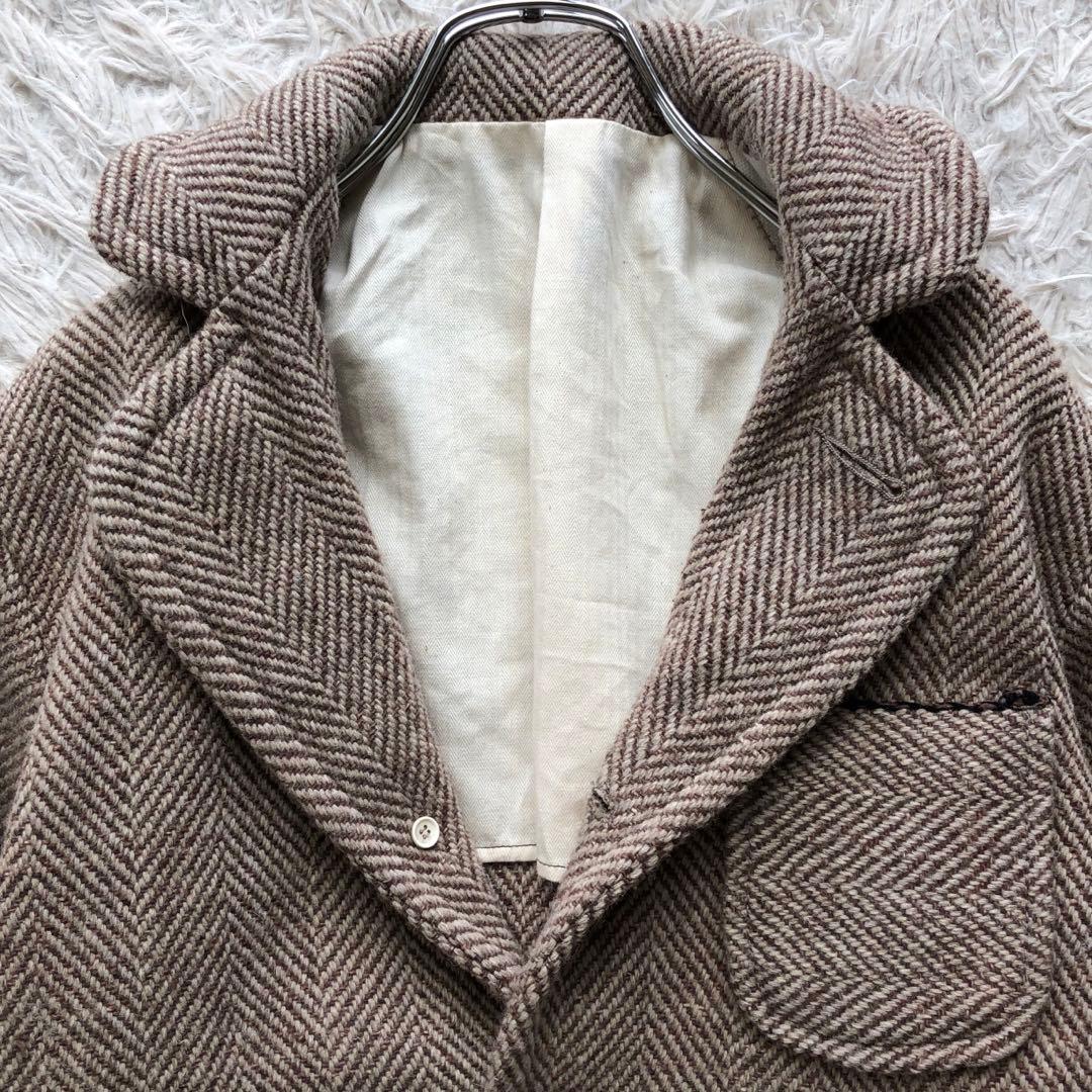 【現行未使用級】45R ツイードメルトンチロリアンジャケット　ヘリンボーン