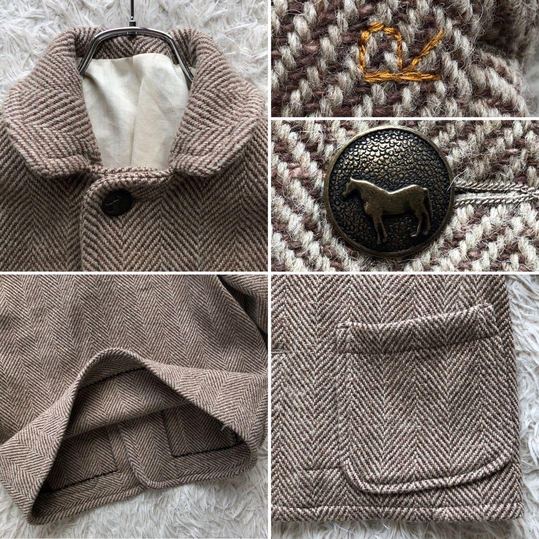 【現行未使用級】45R ツイードメルトンチロリアンジャケット　ヘリンボーン