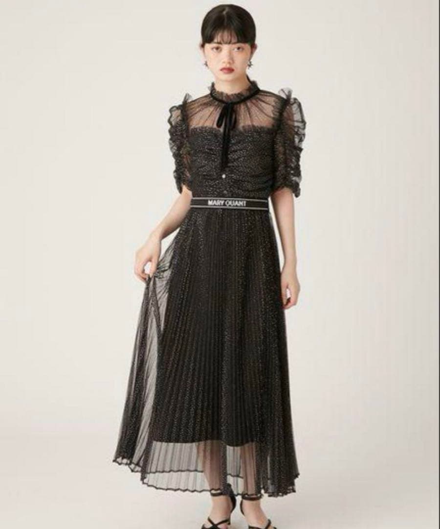 【LILY BROWN×MARY QUANT】ベルト付きドットチュールドレス 1