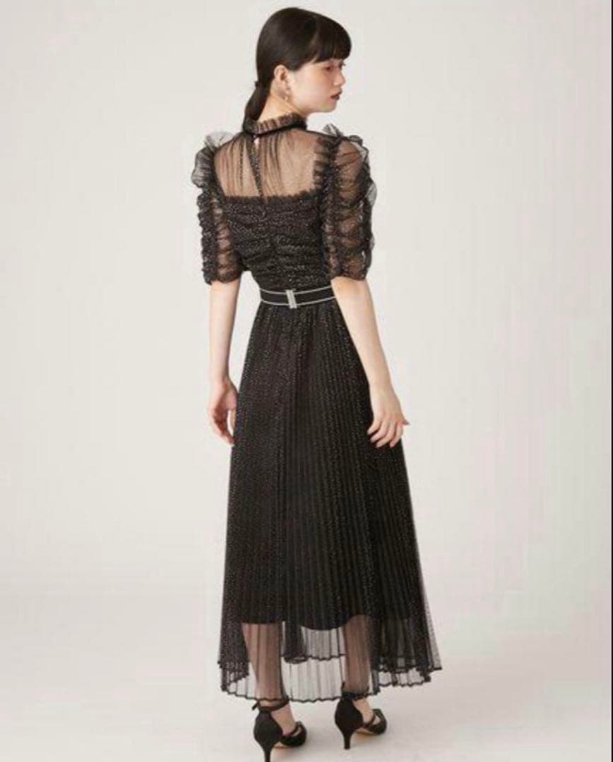 【LILY BROWN×MARY QUANT】ベルト付きドットチュールドレス 1