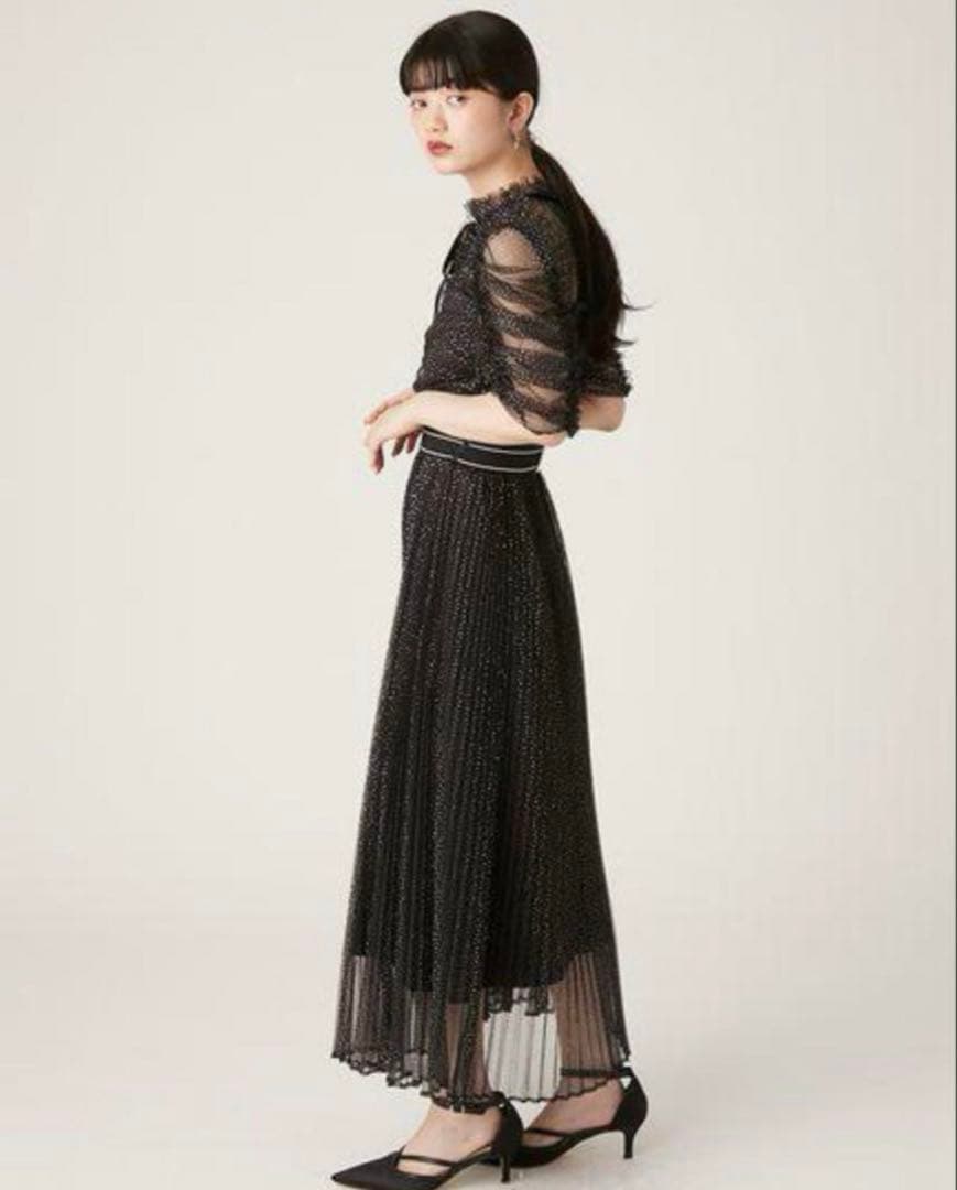 【LILY BROWN×MARY QUANT】ベルト付きドットチュールドレス 1