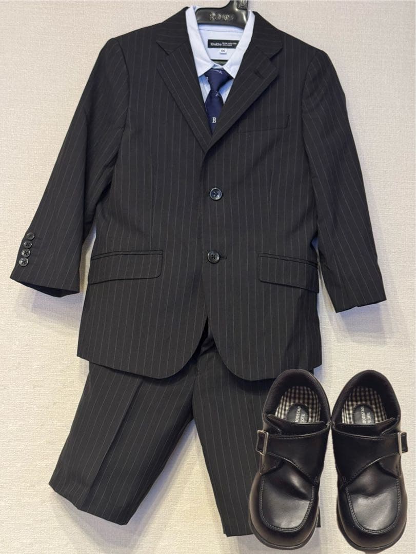 BeBe 男児 120cm スーツセット＋moonstar 黒靴　19cm