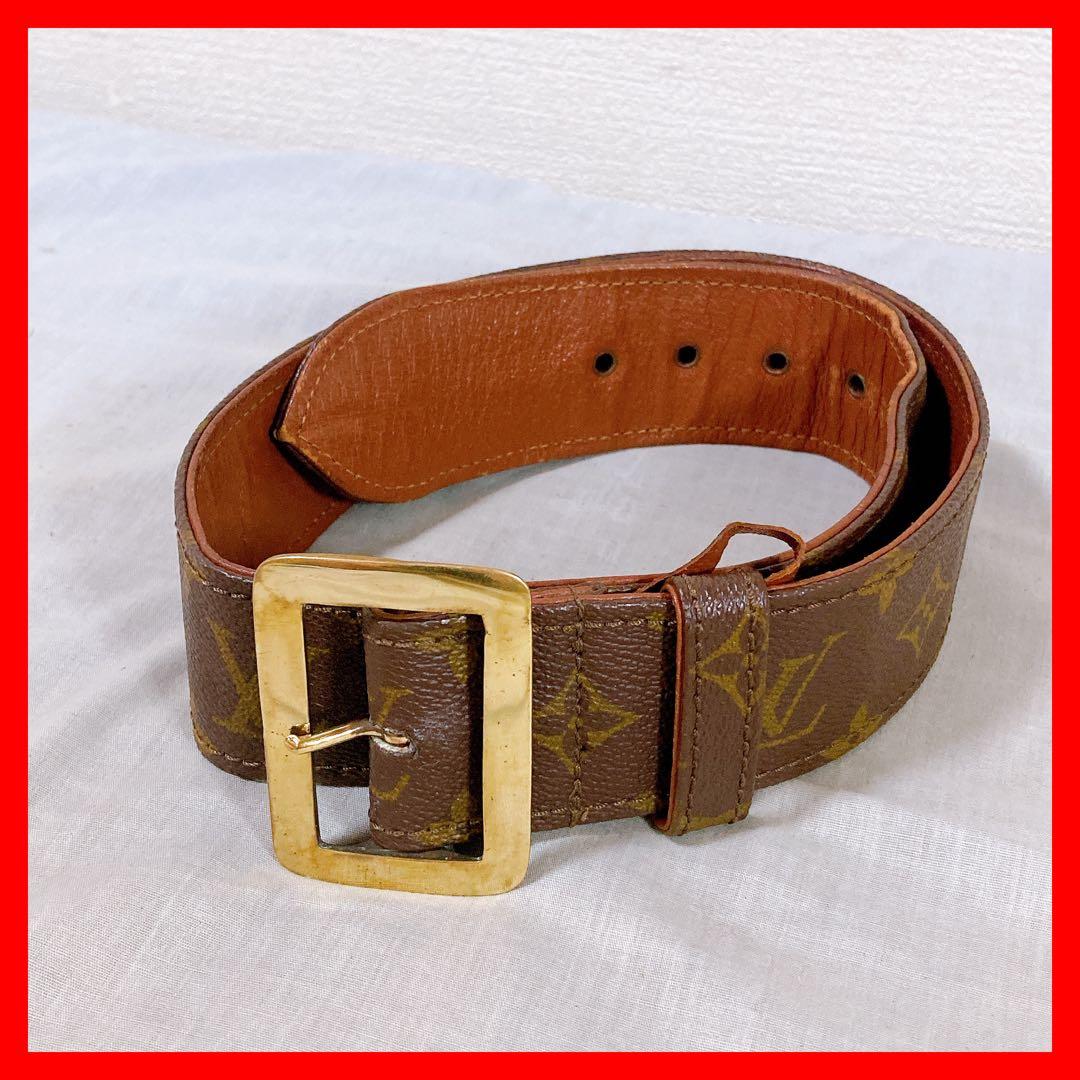 681 ルイヴィトン モノグラム　ベルト　レディース　ゴールド金具