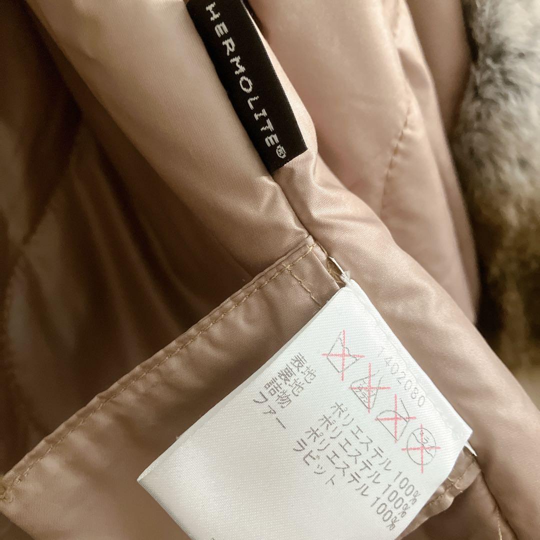 WOOLRICH 紺ネイビーラビットファー中綿ライナーモッズコート正規品XS