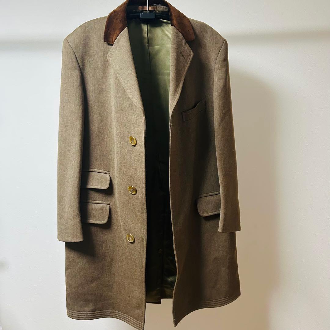 希少 英国製 HACKETT ハケット ウールチェスターコート L ブラウン系