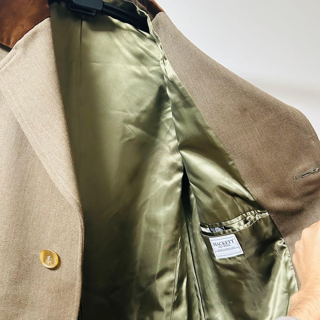 希少 英国製 HACKETT ハケット ウールチェスターコート L ブラウン系