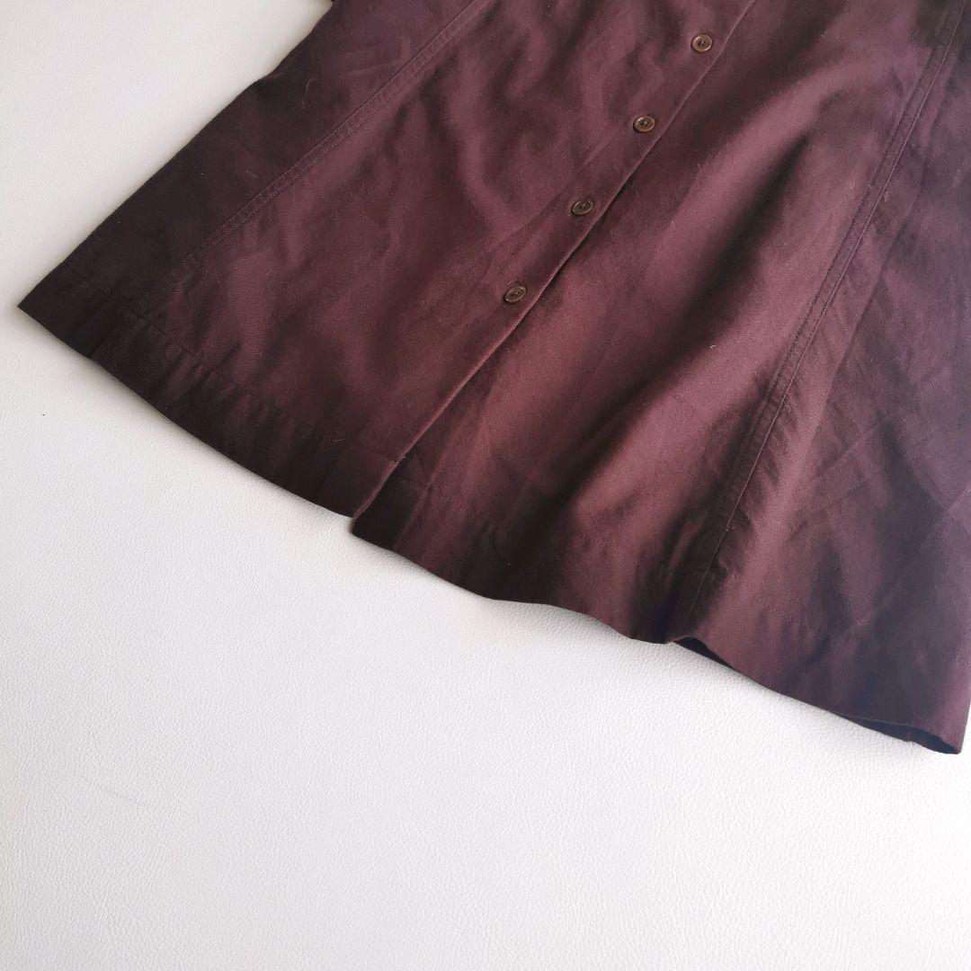 マーガレットハウエル　シャツワンピース 丸襟 コットンウールフランネル