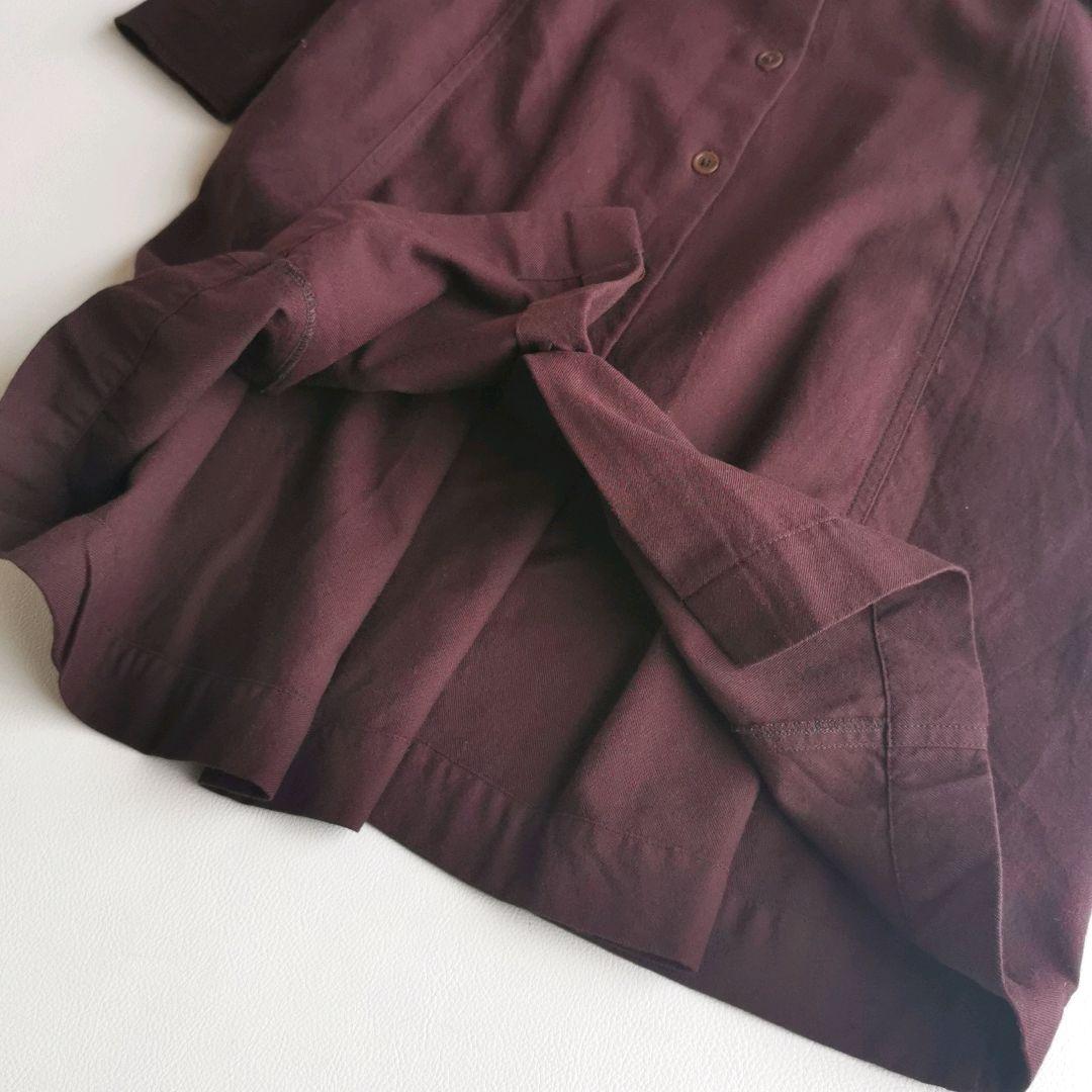 マーガレットハウエル　シャツワンピース 丸襟 コットンウールフランネル