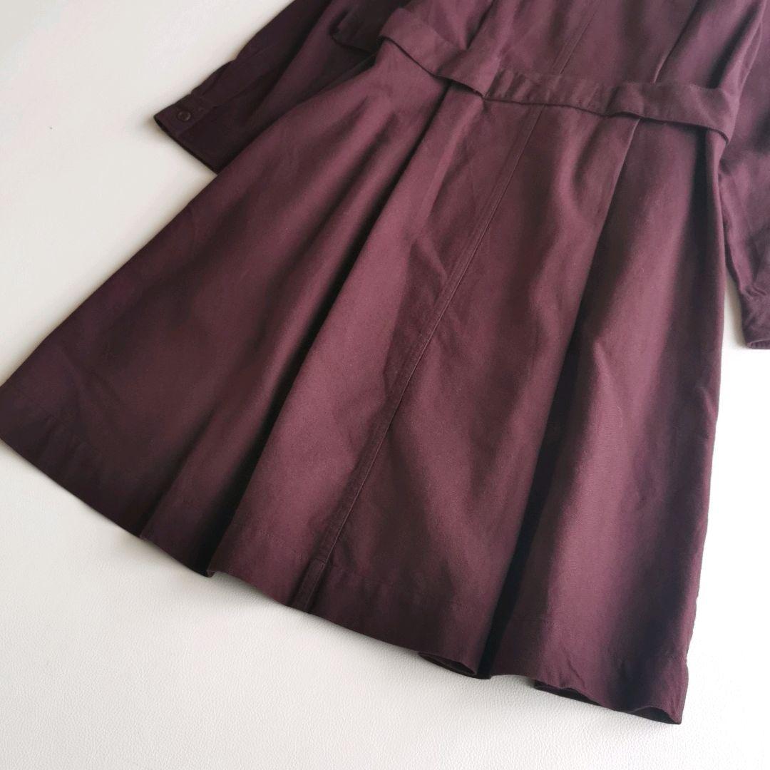 マーガレットハウエル　シャツワンピース 丸襟 コットンウールフランネル