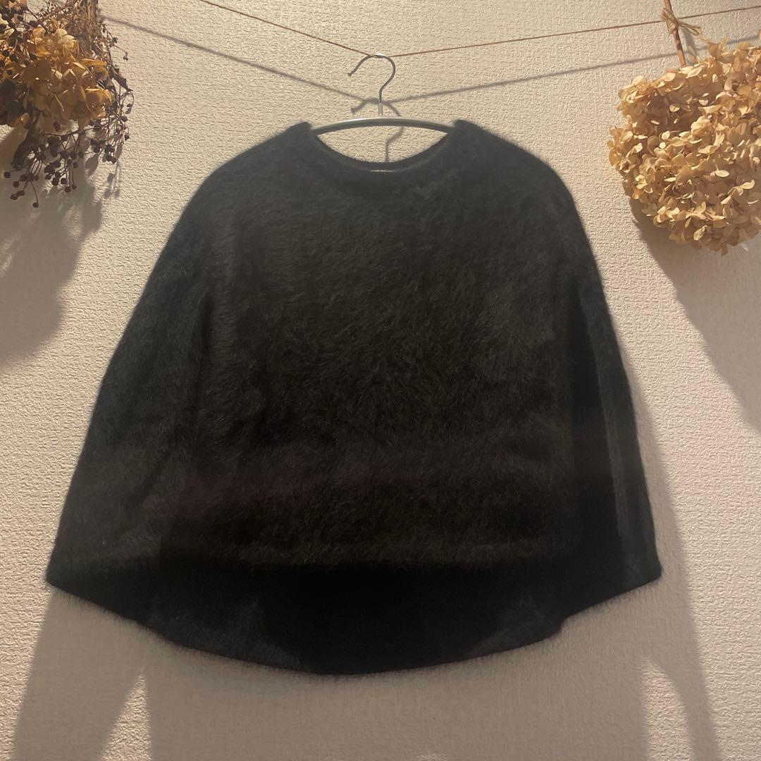 BEARDSLEY ファーニットポンチョ　ブラック