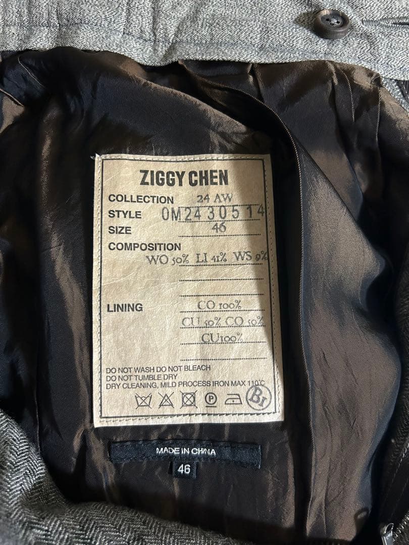 ZIGGY CHEN 24AW 花柄 プリーツパンツ 46