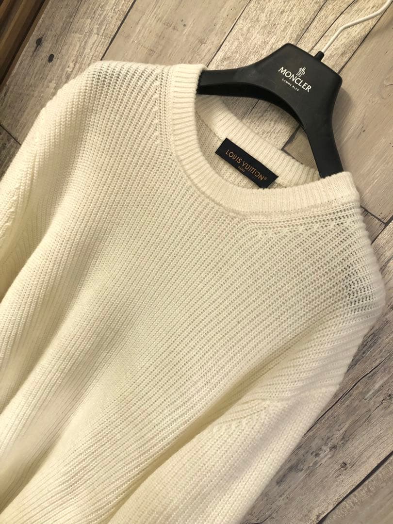 新作 ヴィトン 本物 エンブロイダリー シグネチャー カシミヤ クルーネック S