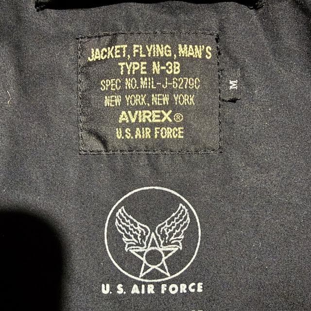 AVIREX N-3B サイズM MIL-J-6279C AIR FORCE