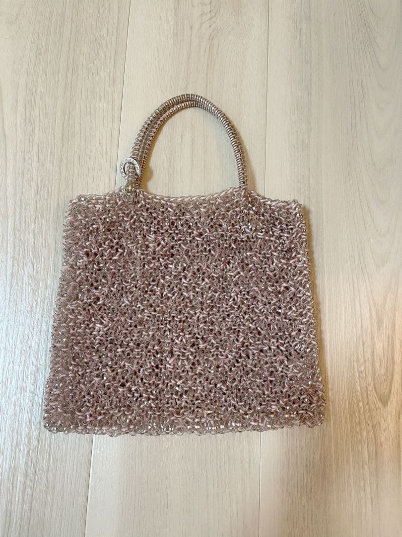 美品★アンテプリマ★ワイヤーバッグ／パウダリーピンクシルバー