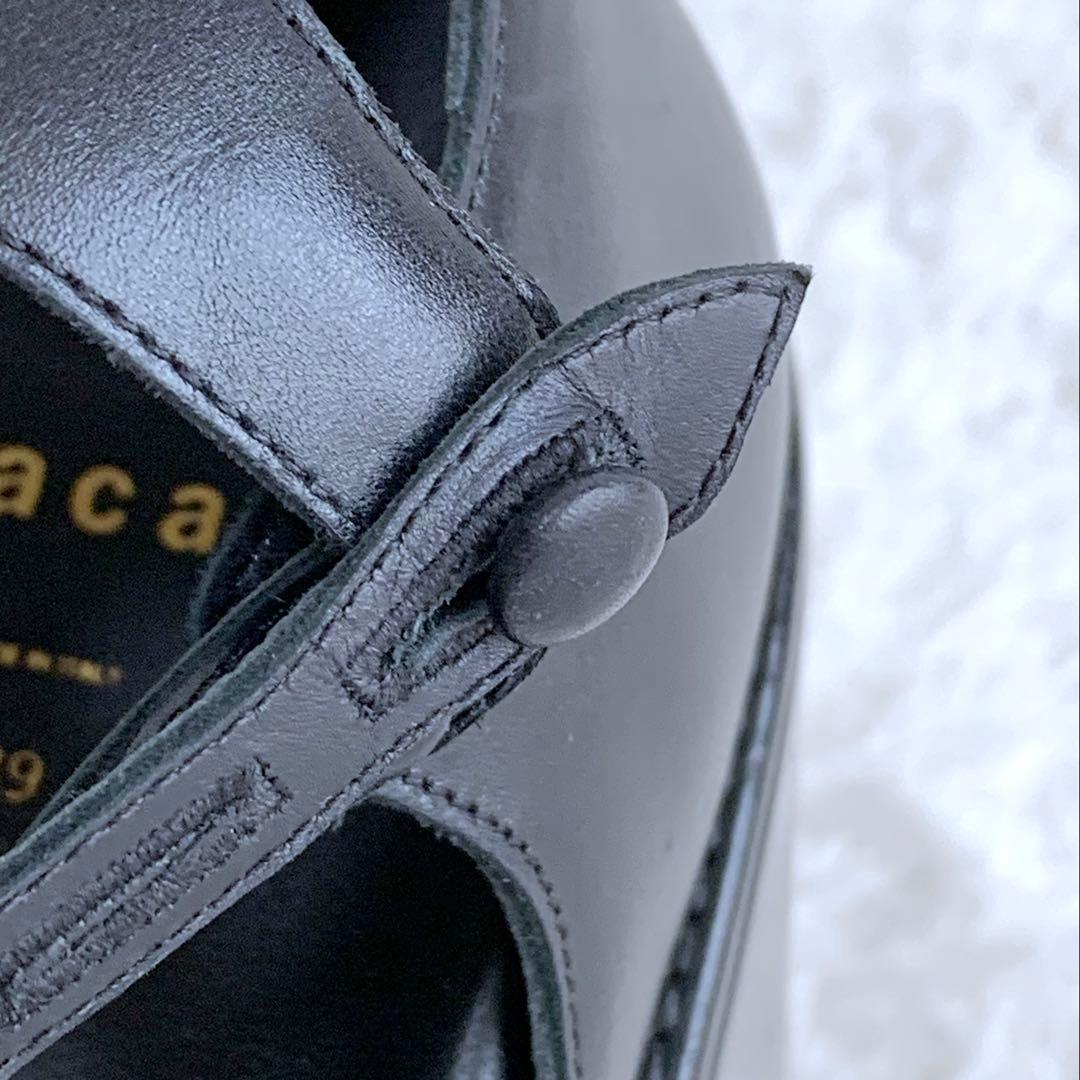 美品 sacai レザー プラットフォーム 厚底 ストラップ サンダル 39