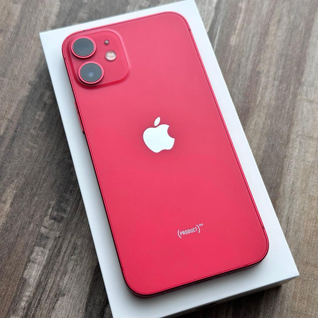 【美品☆】iPhone12mini 本体 RED 128GB SIMフリー
