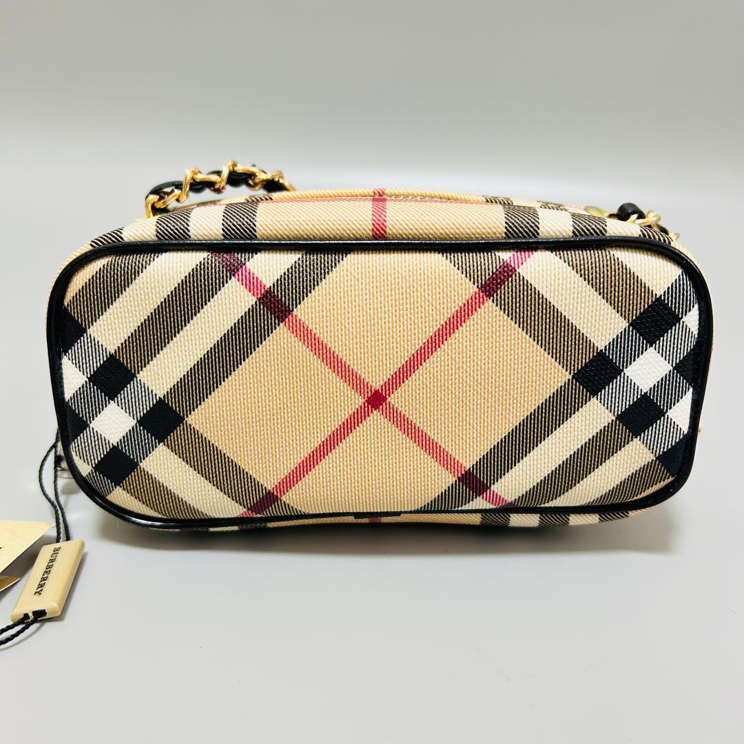 Burberry バーバリー ノバチェック PVC ショルダーバッグ チェーン