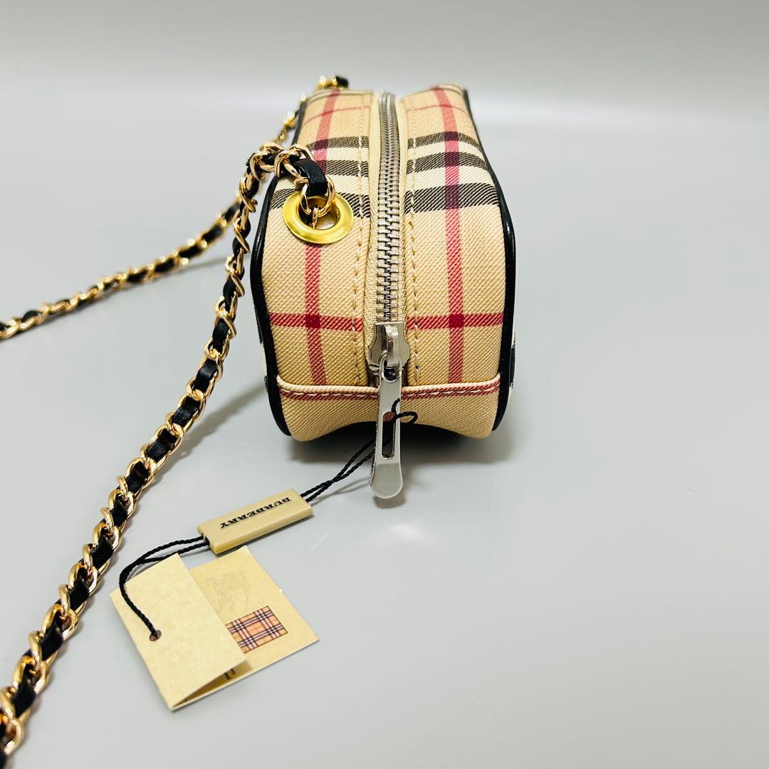 Burberry バーバリー ノバチェック PVC ショルダーバッグ チェーン