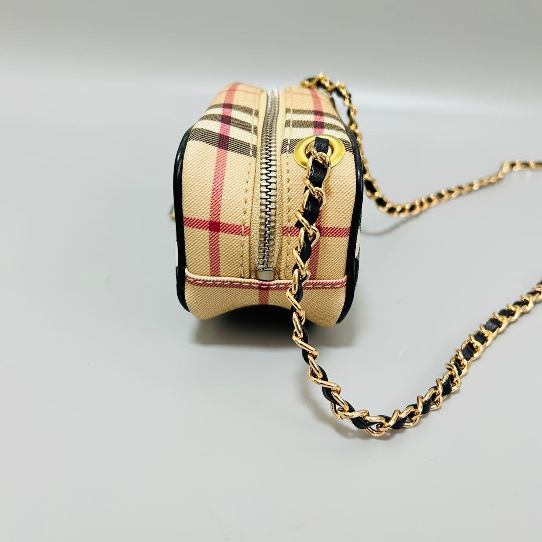Burberry バーバリー ノバチェック PVC ショルダーバッグ チェーン