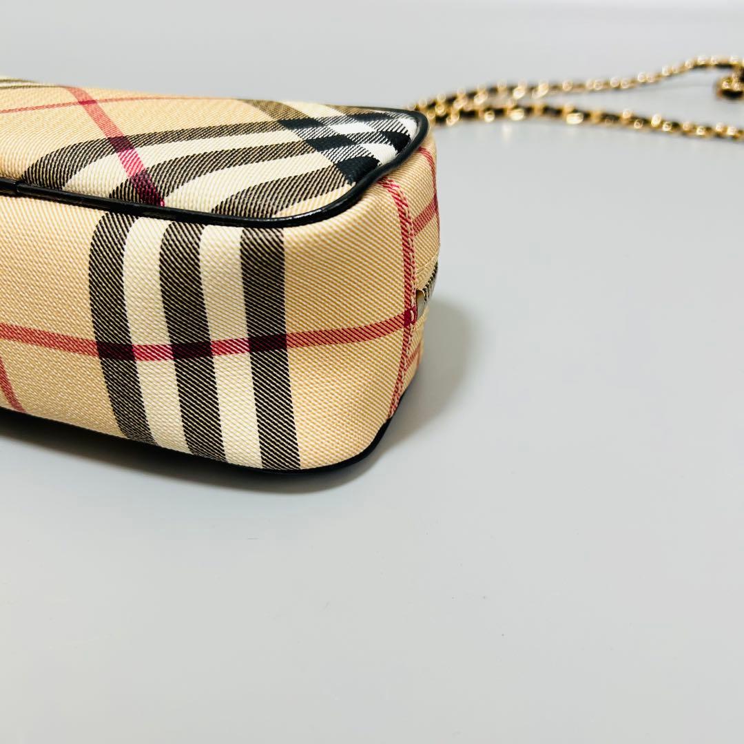 Burberry バーバリー ノバチェック PVC ショルダーバッグ チェーン