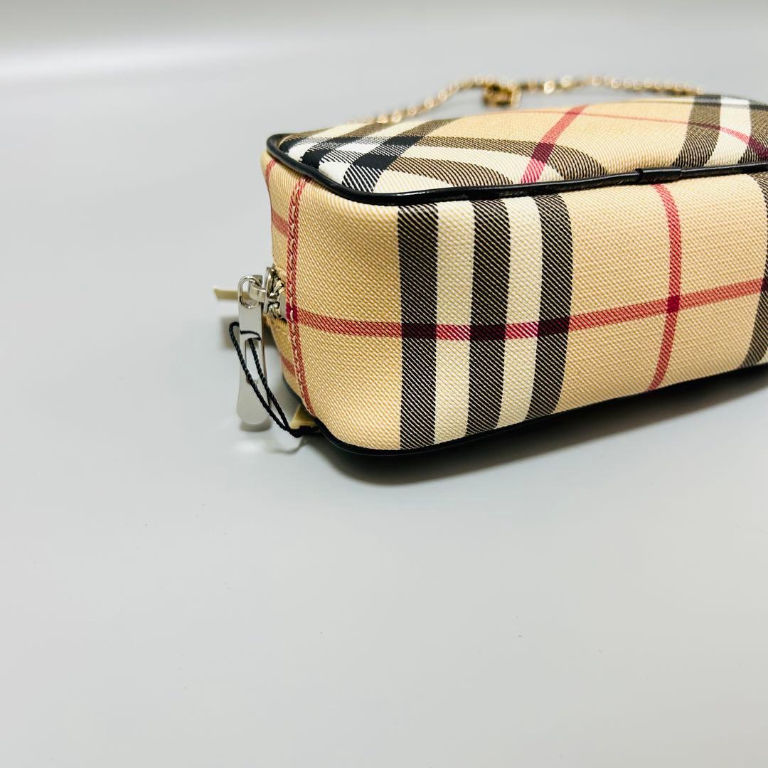 Burberry バーバリー ノバチェック PVC ショルダーバッグ チェーン