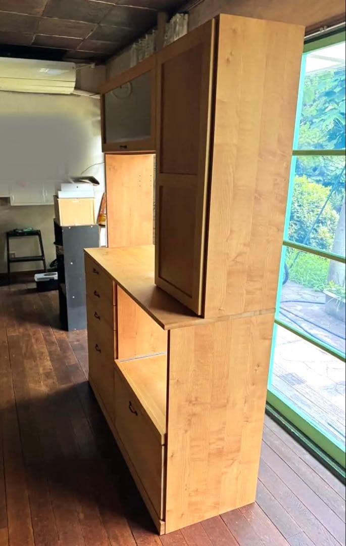 モモナチュラル 食器棚 120cm 無垢材 自然素材 高級家具 脇木工 国内産