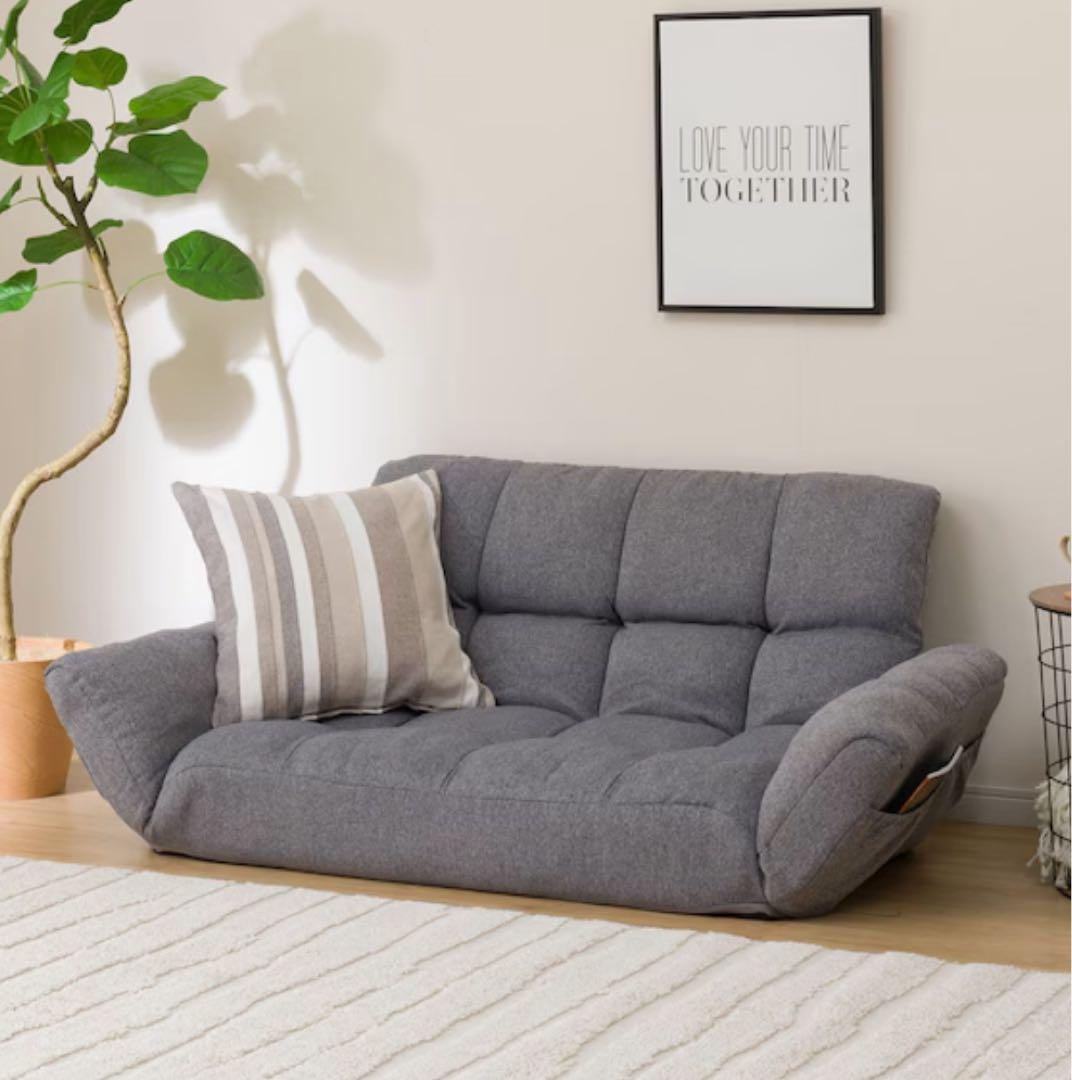 コンパクトソファ 布張りタイプ (ポケットO GY)