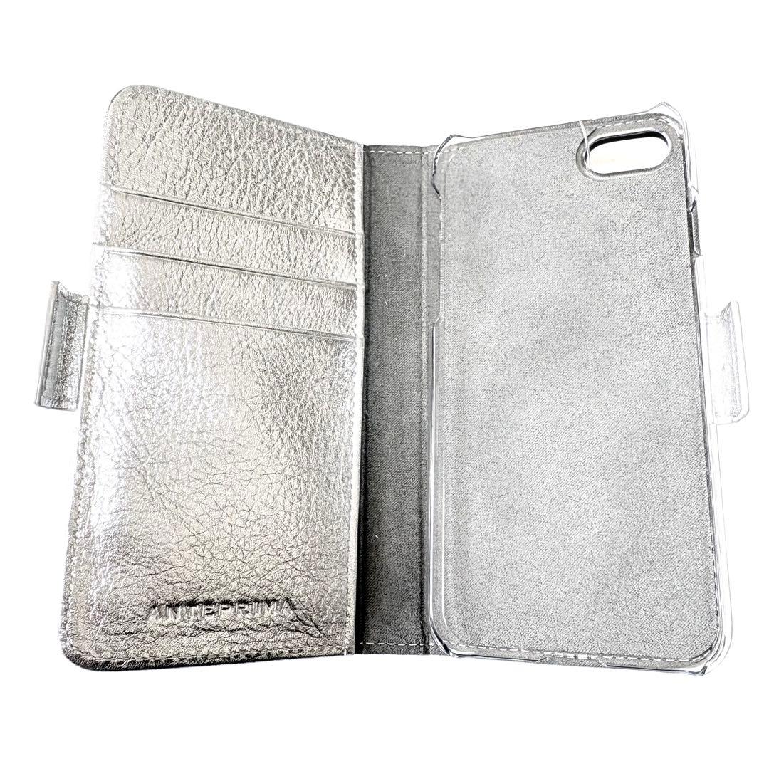 ✨新品✨アンテプリマ✨ マッツェット✨手帳型✨iPhoneSE✨シルバー✨レザー