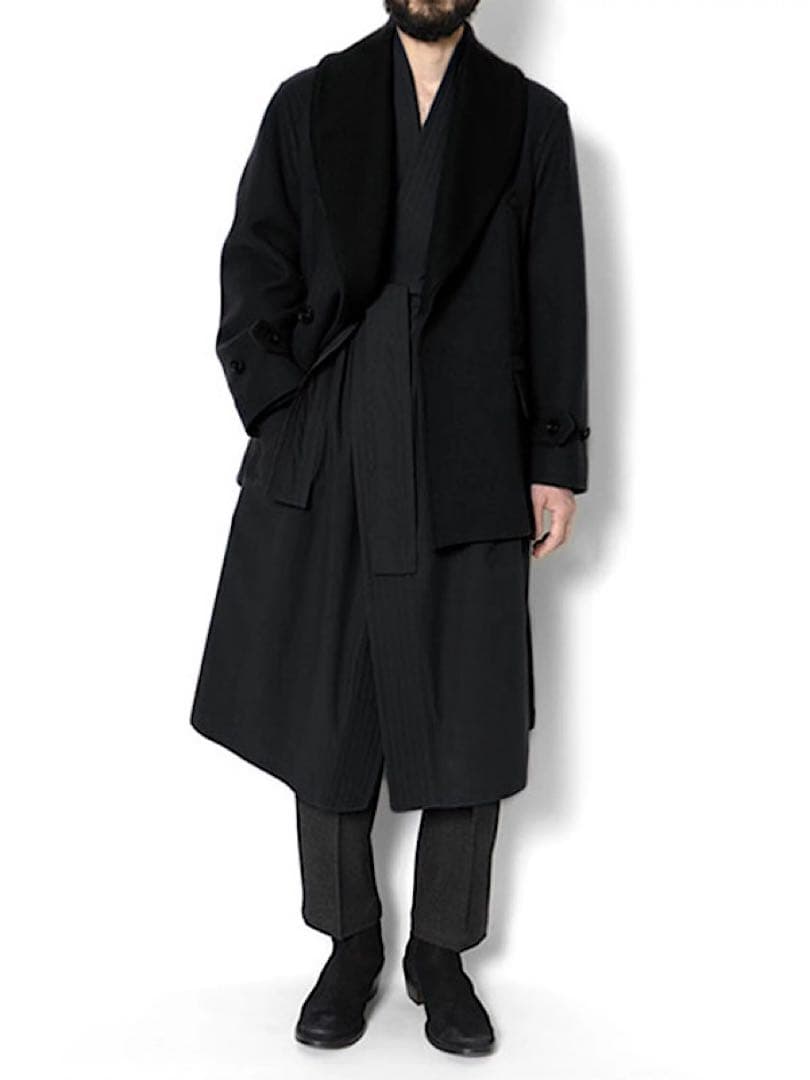 スナフキンRAINMAKERレインメーカー23AWショールカラーPコート黒