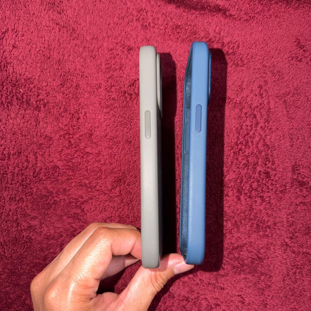 iPhone用ケース グレー ブルー 2色セット 15 pro