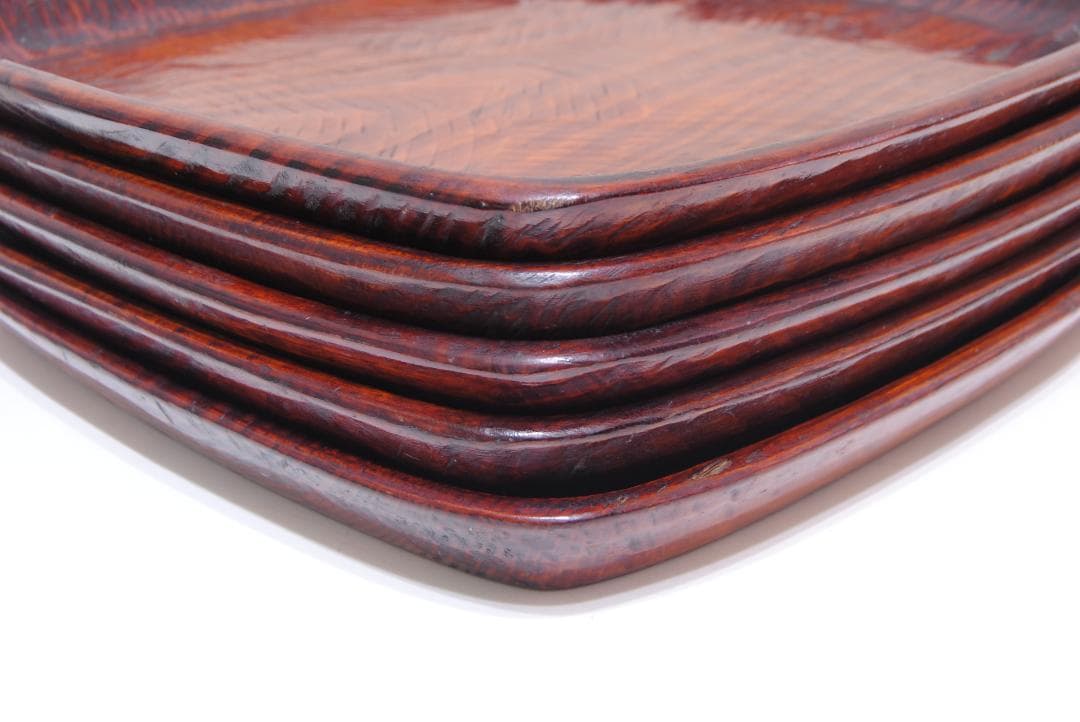 讃岐彫　刳り貫き　刳り抜き　くり抜き　四方 盆　木製　漆器　折敷　香川　漆塗り