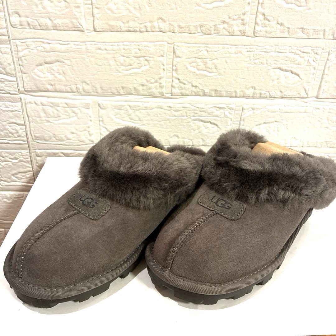 【美品】UGG ムートンサンダル　コケット　 グレー23cm