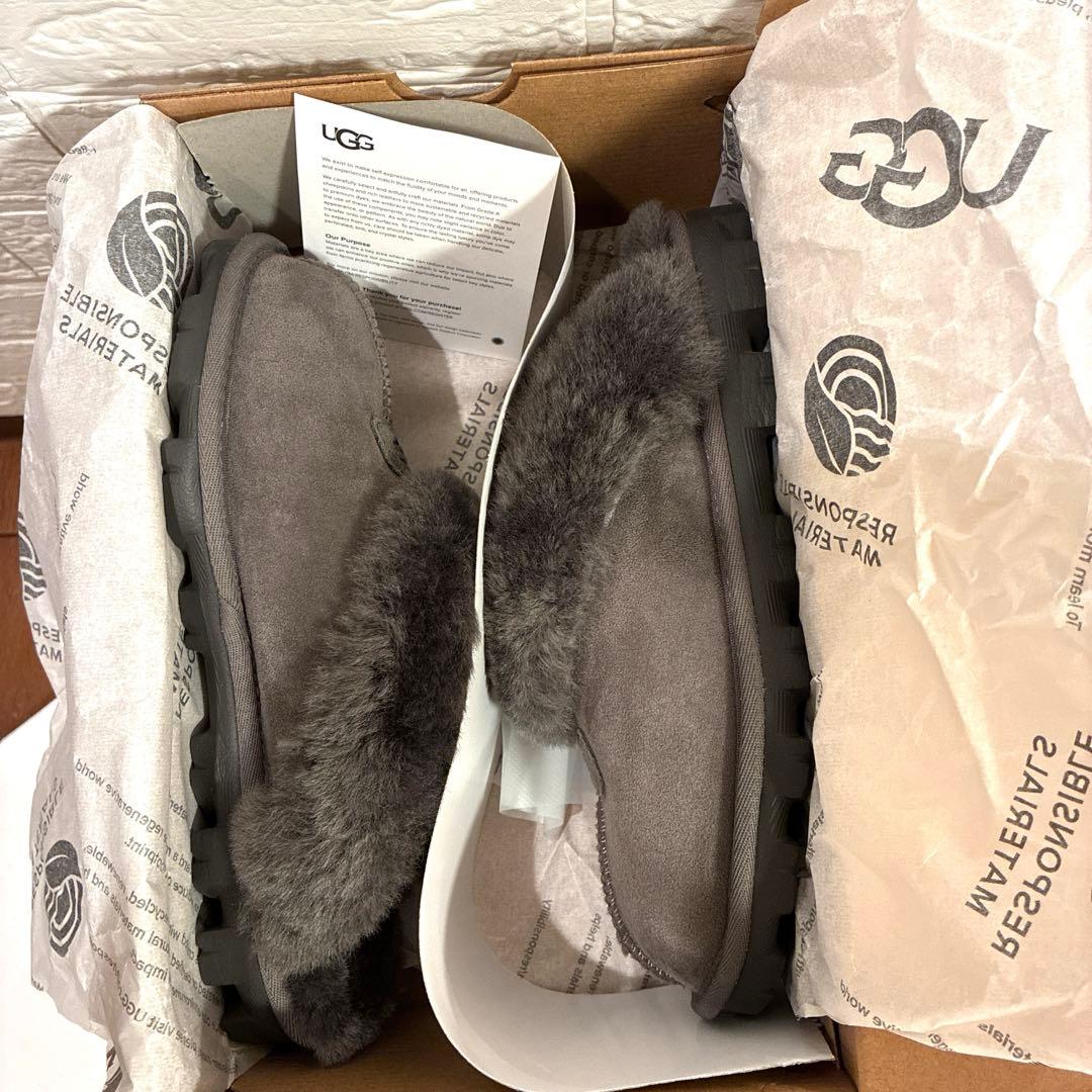 【美品】UGG ムートンサンダル　コケット　 グレー23cm