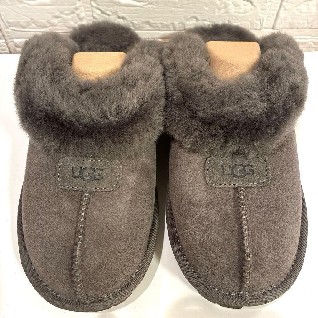 【美品】UGG ムートンサンダル　コケット　 グレー23cm