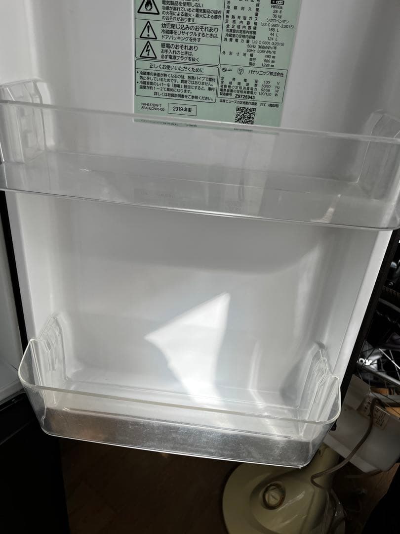 Panasonic 冷蔵庫 168L NR-B17BW-T 2019年製
