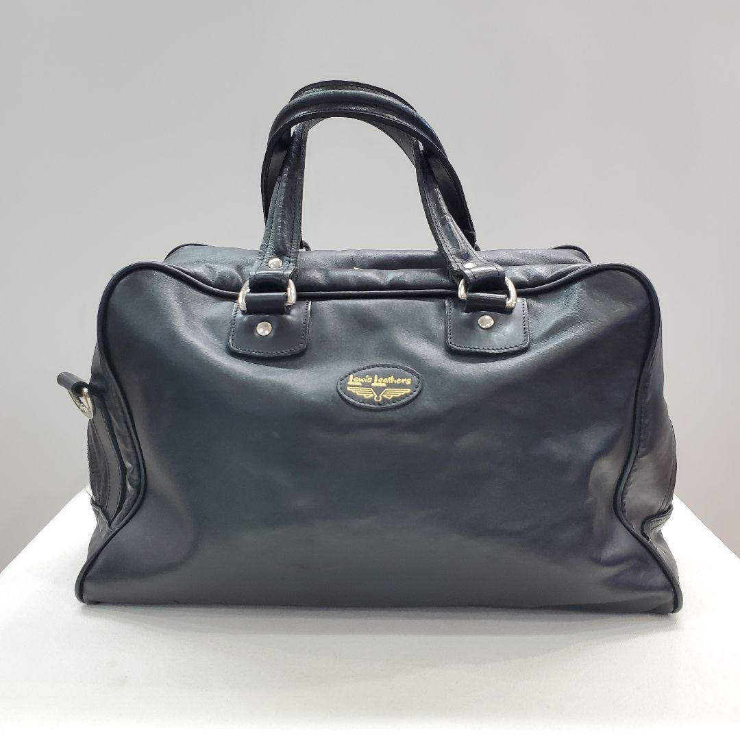 ルイスレザー 黒 レザー ボストンバッグ